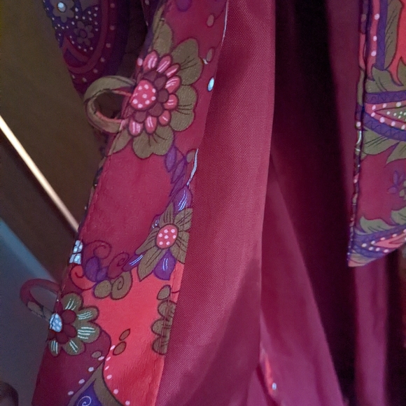 Vintage 60's 70's Nu-Mode boutique red Paisley Maxi dress - Picture 11 of 12